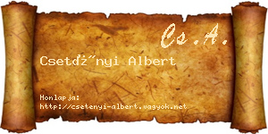 Csetényi Albert névjegykártya