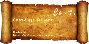 Csetényi Albert névjegykártya