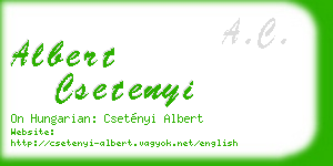 albert csetenyi business card